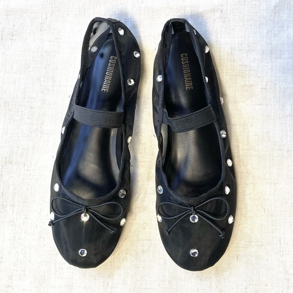 Cushionaire Elegant Mesh Rhinestone Ballet Flats - Picture 3 of 11